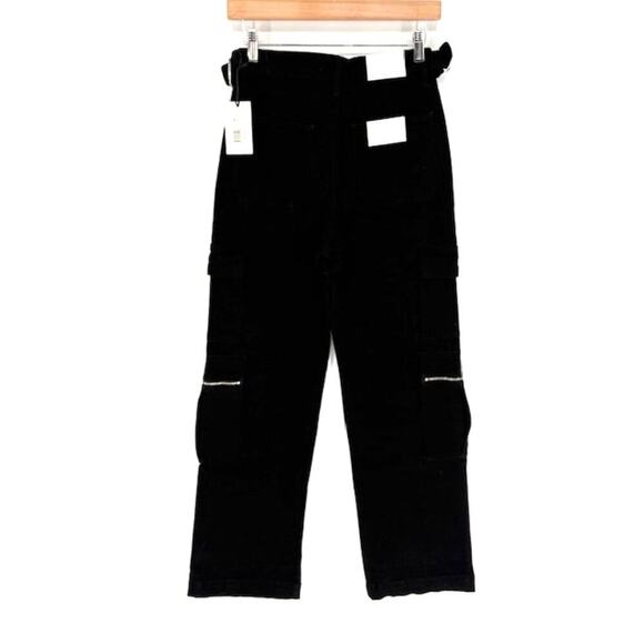 We Wore What Utility Straight Stretch Twill Cargo Jeans in Black – NWT – Size 26 - Picture 3 of 7